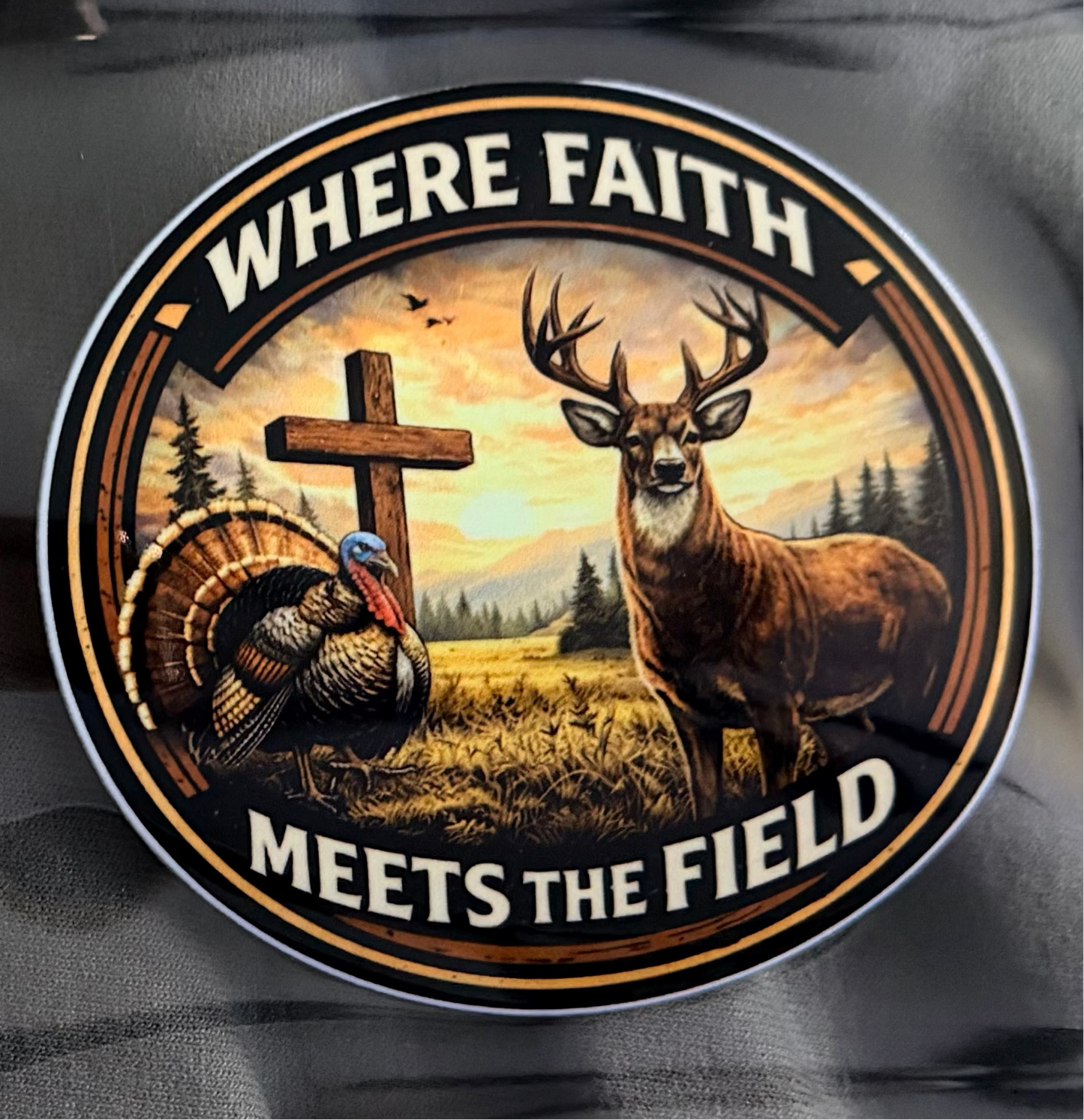 Where Faith Meets the Field - Premium UV DTF Sticker - Waterproof and Durable