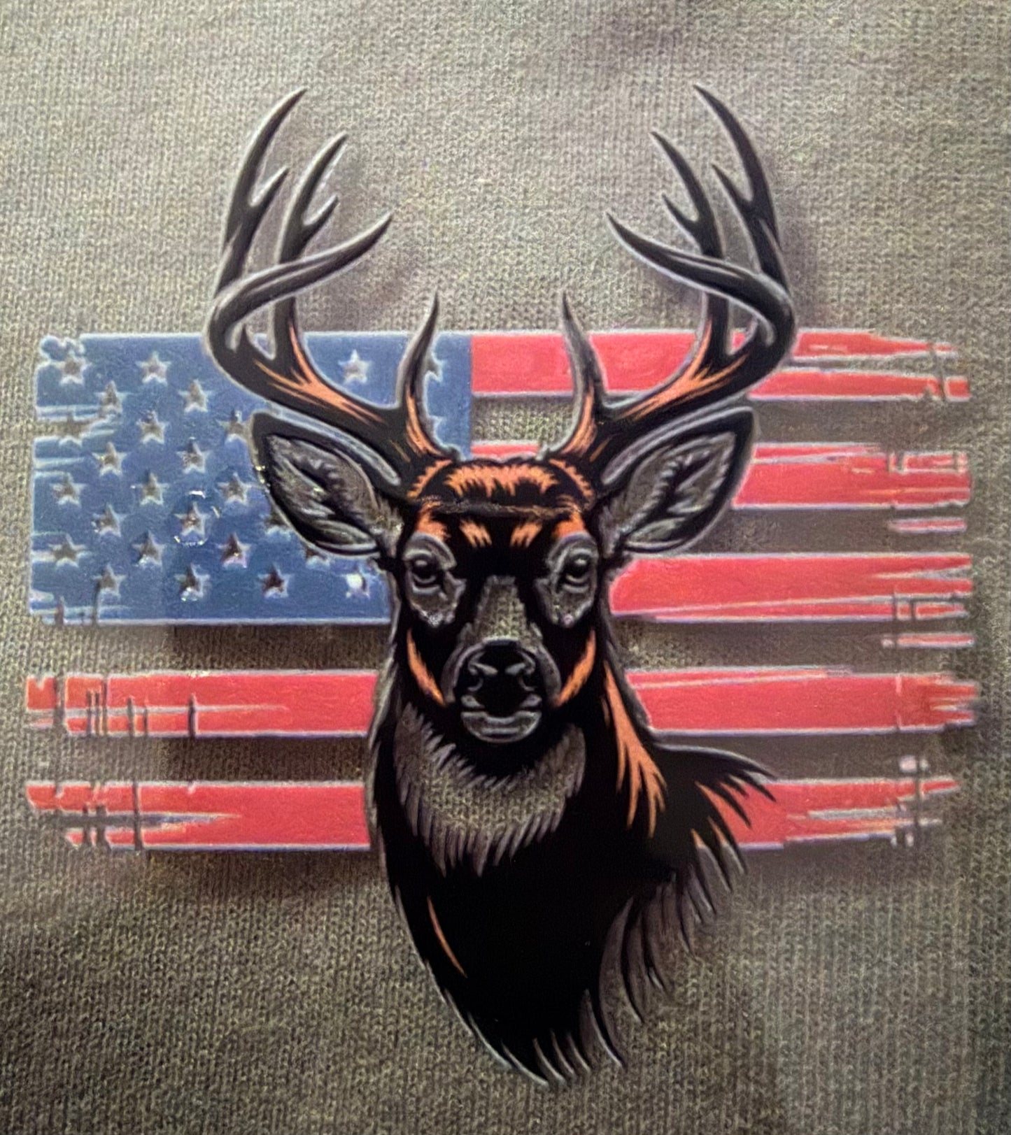 Buck and American Flag - Premium UV DTF Sticker - Waterproof and Durable